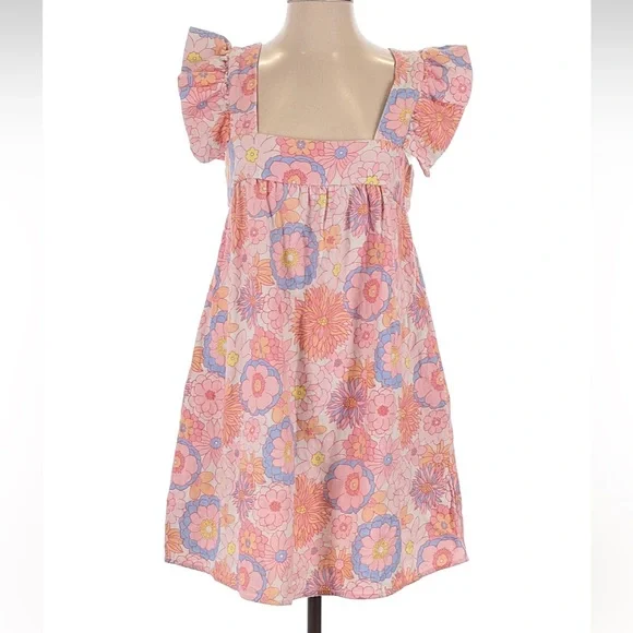 Tuckernuck Pink Floral Linen Cameron Dress Size S - Picture 2 of 7